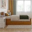 Orlando Twin Wood Platform Bed with Footboard and Twin Trundle in Light Toffee