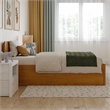 Orlando Twin Wood Platform Bed with Footboard and Drawers in Light Toffee