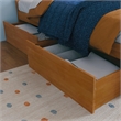 Madison Twin Platform Bed with Matching Footboard and Drawers in Light Toffee