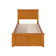 Madison Twin Platform Bed with Matching Footboard and Drawers in Light Toffee