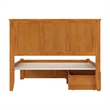 Madison Full Wood Platform Bed with Footboard & Storage Drawers in Light Toffee