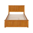 Madison Full Platform Bed with Matching Footboard & Twin Trundle in Light Toffee