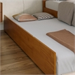 Madison Full Platform Bed with Matching Footboard & Full Trundle in Light Toffee