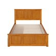 Madison Full Platform Bed with Matching Footboard and Drawers in Light Toffee