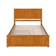 Madison Queen Platform Bed with Matching Footboard & Trundle in Light Toffee