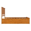 Madison Queen Platform Bed with Matching Footboard & Trundle in Light Toffee