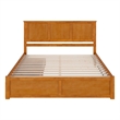 Madison King Wood Platform Bed with Footboard & Storage Drawers in Light Toffee