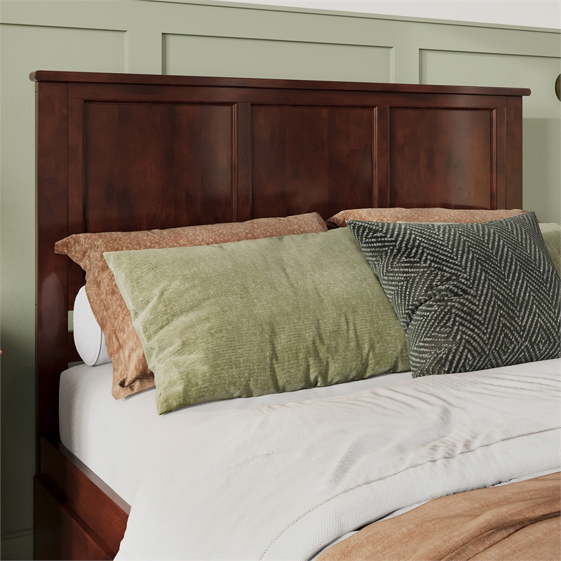 Madison King Low Profile Platform Bed with Matching Footboard in Walnut