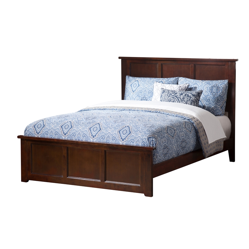 Madison King Low Profile Platform Bed with Matching Footboard in Walnut