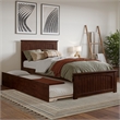 Nantucket Twin XL Platform Bed with Matching Footboard and TXL Trundle in Walnut
