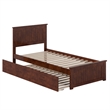 Nantucket Twin XL Platform Bed with Matching Footboard and TXL Trundle in Walnut