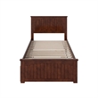 Nantucket Twin XL Platform Bed with Matching Footboard and TXL Trundle in Walnut