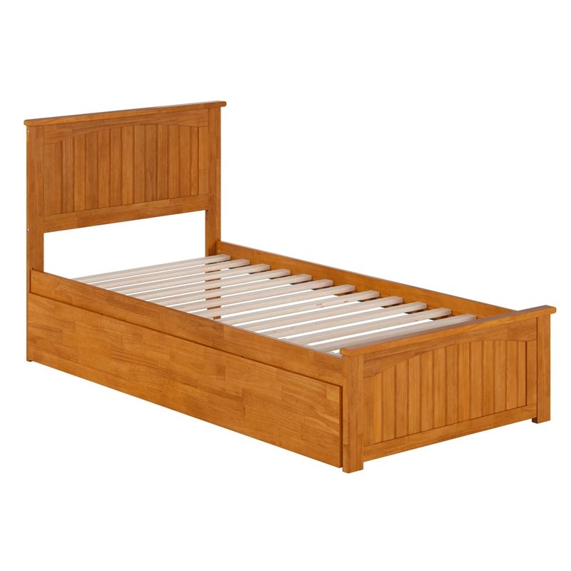 Nantucket TXL Platform Bed with Matching Footboard & TXL Trundle in Light Toffee