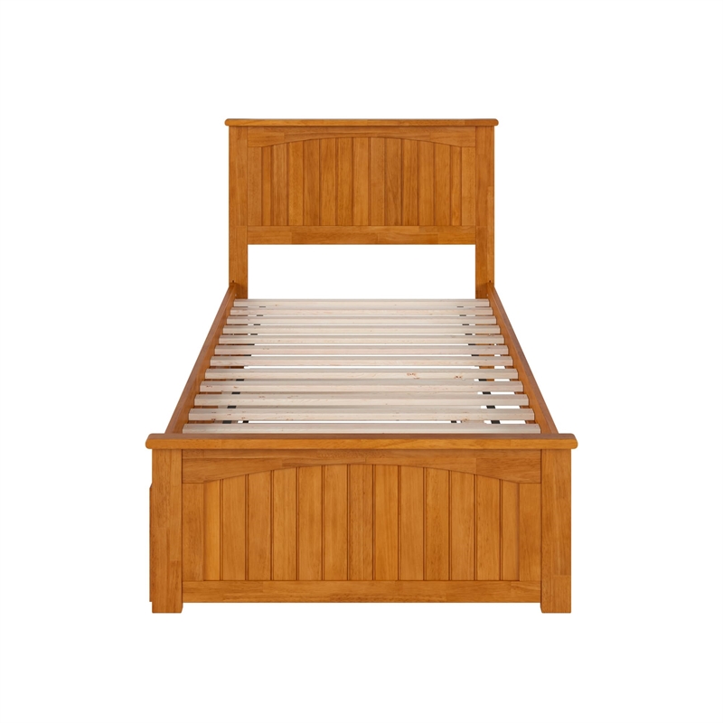 Nantucket TXL Platform Bed with Matching Footboard & TXL Trundle in Light Toffee