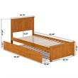 Nantucket TXL Platform Bed with Matching Footboard & TXL Trundle in Light Toffee