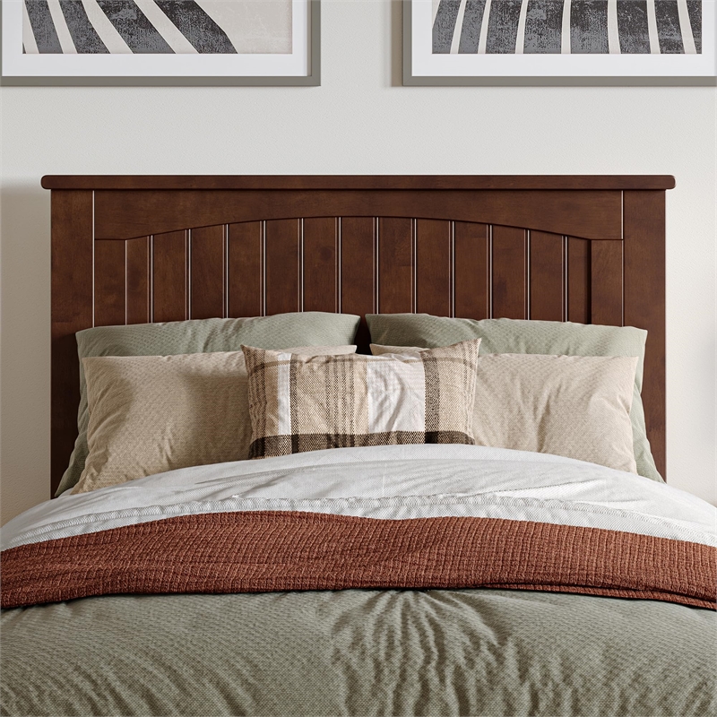 Nantucket Twin XL Wood Platform Bed with Matching Footboard & Drawers in Walnut
