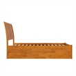 Portland Full Wood Platform Bed with Footboard and Full Trundle in Light Toffee