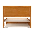 Portland Full Wood Platform Bed with Footboard and Full Trundle in Light Toffee