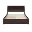 Portland King Wood Platform Bed with Footboard and Twin XL Trundle in Espresso