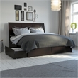 Portland King Wood Platform Bed with Footboard and Storage Drawers in Espresso