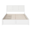 Portland King Wood Platform Bed with Footboard and Storage Drawers in White