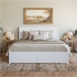 Portland King Wood Platform Bed with Footboard and Storage Drawers in White