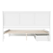 Portland King Wood Platform Bed with Footboard and Storage Drawers in White
