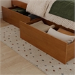 Nantucket Twin Platform Bed with Matching Footboard and Drawers in Light Toffee