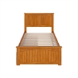 Nantucket Twin Platform Bed with Matching Footboard and Drawers in Light Toffee