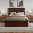 Nantucket Full Wood Platform Bed with Footboard and Twin Trundle in Walnut