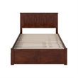 Nantucket Full Wood Platform Bed with Footboard and Twin Trundle in Walnut