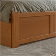 Nantucket Full Wood Platform Bed with Footboard and Twin Trundle in Light Toffee