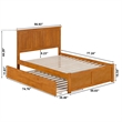 Nantucket Full Wood Platform Bed with Footboard and Twin Trundle in Light Toffee