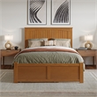 Nantucket Full Wood Platform Bed with Footboard and Full Trundle in Light Toffee