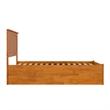 Nantucket Full Wood Platform Bed with Footboard and Full Trundle in Light Toffee