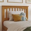 Mission Twin Wood Platform Bed with Footboard and Twin Trundle in Light Toffee