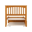 Mission Twin Wood Platform Bed with Footboard and Twin Trundle in Light Toffee