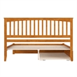 Mission King Wood Platform Bed with Footboard and TXL Trundle in Light Toffee