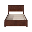 Nantucket Full Wood Platform Bed with Footboard and Storage Drawers in Walnut