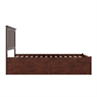 Nantucket Full Wood Platform Bed with Footboard and Storage Drawers in Walnut