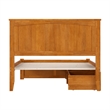Nantucket Full Wood Platform Bed with Footboard and Drawers in Light Toffee