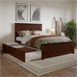 Nantucket Full Platform Bed with Matching Footboard and Twin Trundle in Walnut