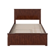 Nantucket Full Platform Bed with Matching Footboard and Twin Trundle in Walnut
