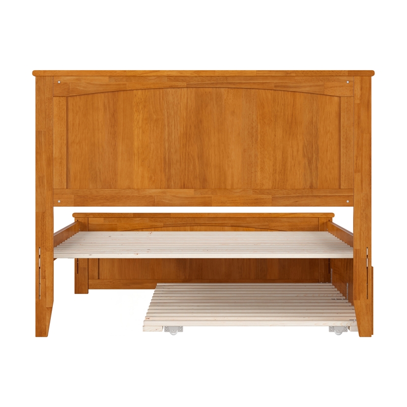 Nantucket Full Platform Bed w/Matching Footboard & Twin Trundle in Light Toffee