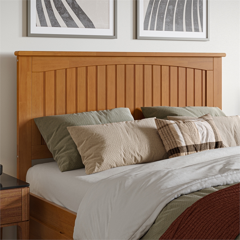 Nantucket Full Platform Bed w/Matching Footboard & Full Trundle in Light Toffee