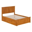 Nantucket Full Platform Bed w/Matching Footboard & Full Trundle in Light Toffee