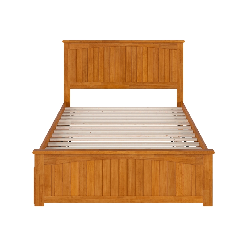 Nantucket Full Platform Bed w/Matching Footboard & Full Trundle in Light Toffee