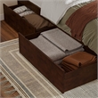 Nantucket Full Wood Platform Bed with Matching Footboard and Drawers in Walnut