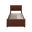 Nantucket Full Wood Platform Bed with Matching Footboard and Drawers in Walnut
