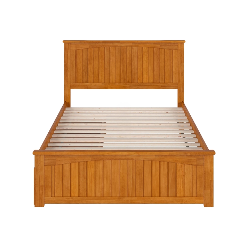 Nantucket Full Platform Bed with Matching Footboard and Drawers in Light Toffee